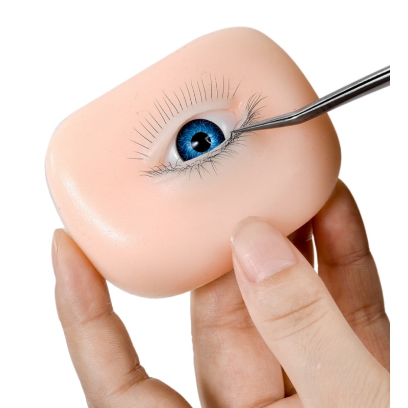 Eyelash Extension Open Eye - Тренировочная голова-манекен для обучения 3D-наращиванию ресниц,