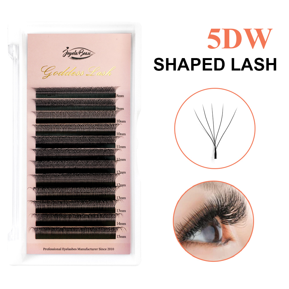 Eyelash Extension Mega Volume - Накладные ресницы Goddess 5D W-образной формы,