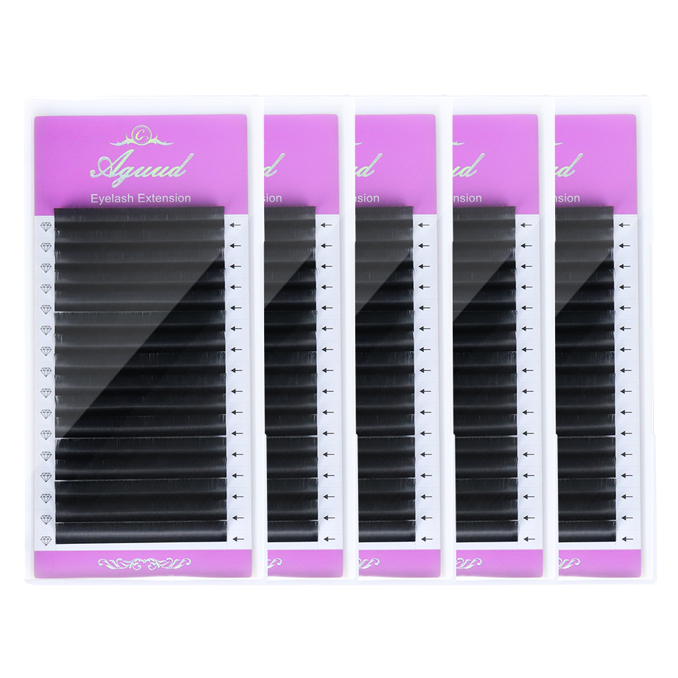 Eyelash Extension Mega Volume - AGUUD 5 упаковок/лот НОВЫЕ суперматовые черные