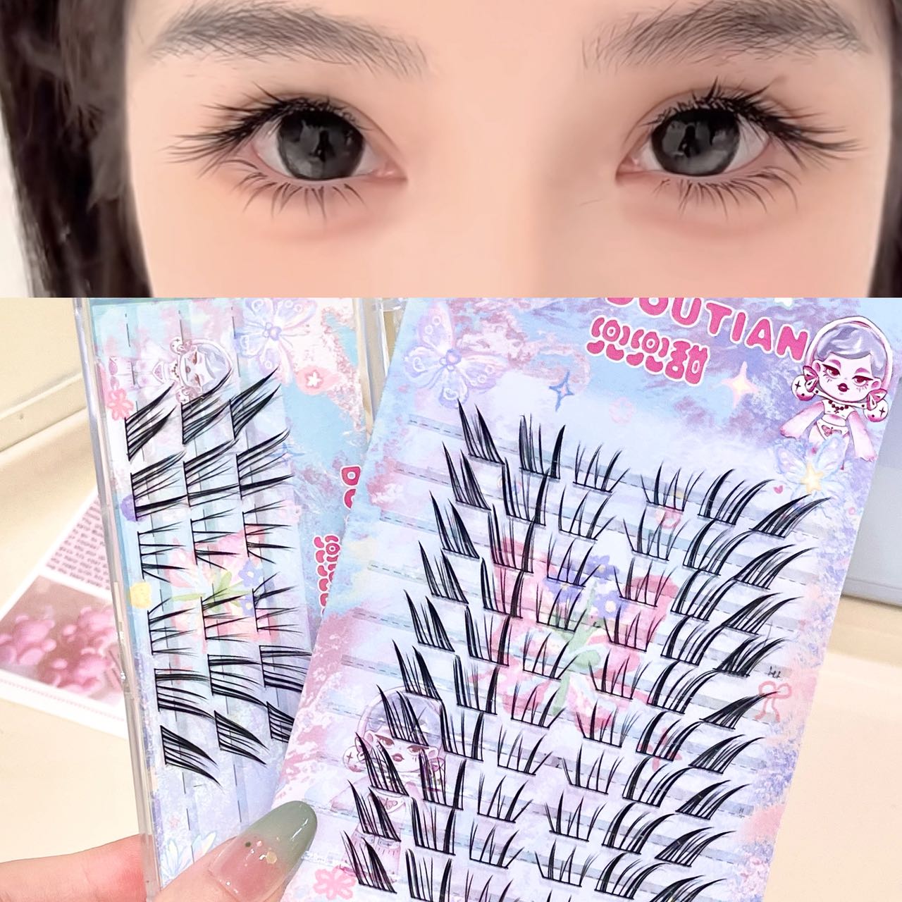 Накладные ресницы Doudoutian C – обзор и цена Eyelash Extension Natural