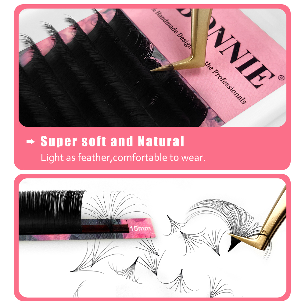 ABONNIE матовые черные легкие  – обзор и цена Eyelash Extension Mega Volume